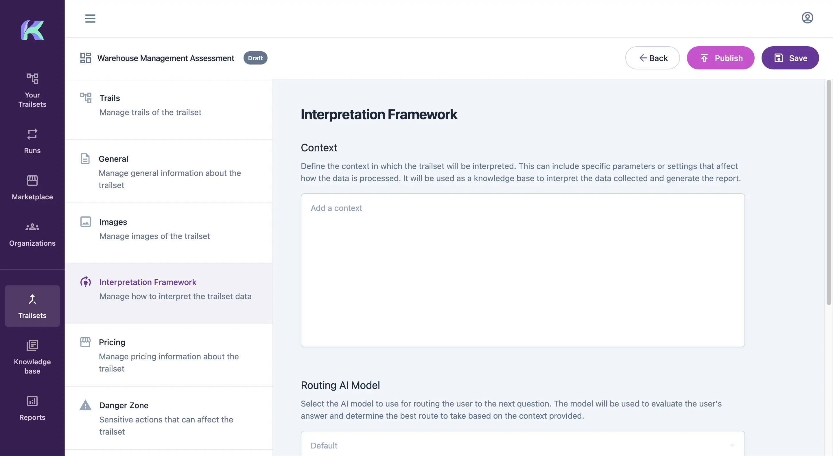Diagramma dell'interpretation framework di Kitra